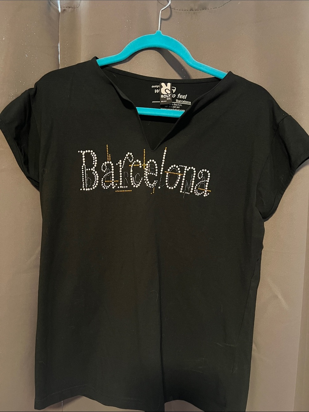 Barcelona Studded Black Women's Tee